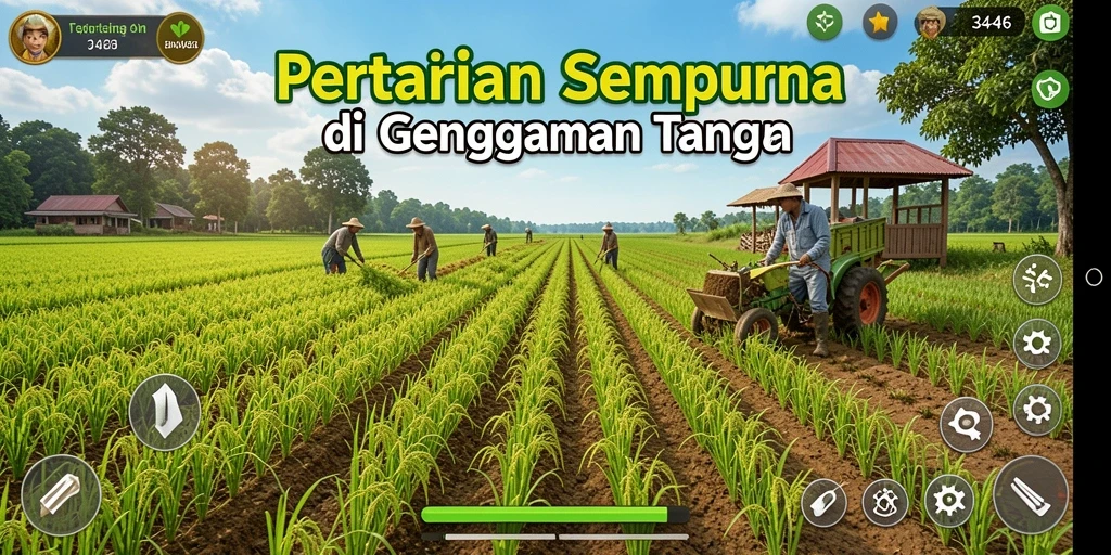 Tampilan gameplay 3446 yang menarik dengan aktivitas bertani.