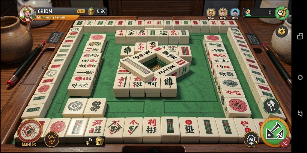 Tampilan gameplay menarik dari aplikasi 68IDN Mahjong.