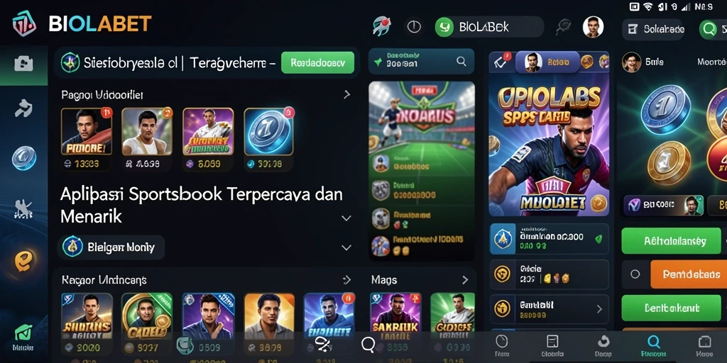 Tampilan antarmuka BIOLABET saat menampilkan taruhan olahraga.