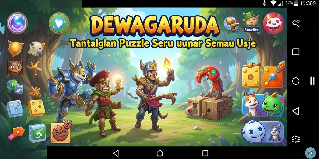 Screenshot permainan DEWAGARUDA menunjukkan tantangan Puzzle yang seru.