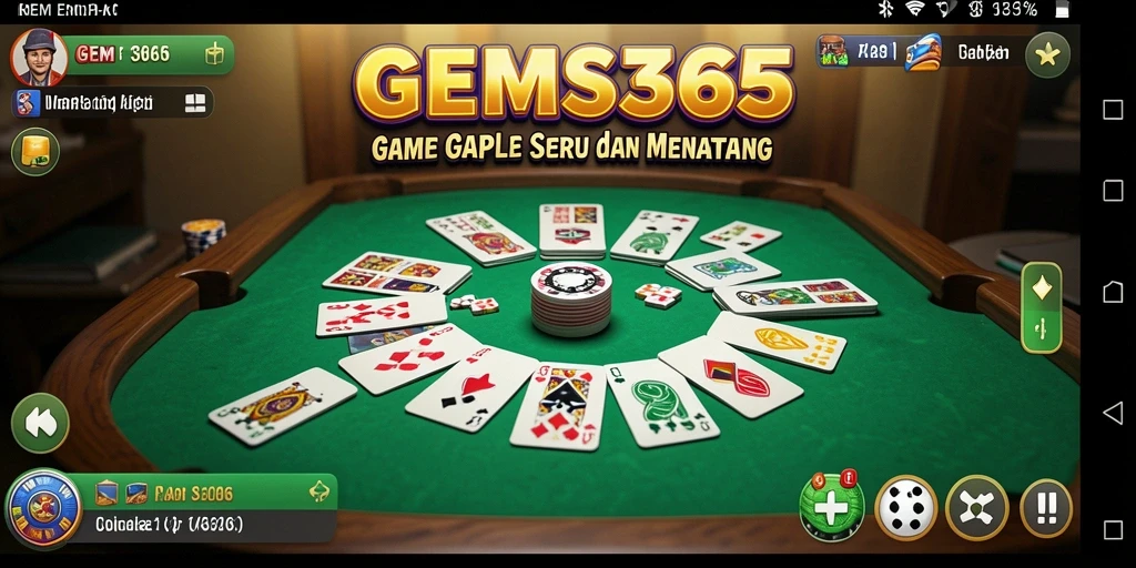 Tampilan mengasyikkan gameplay Gaple di GEMS365.