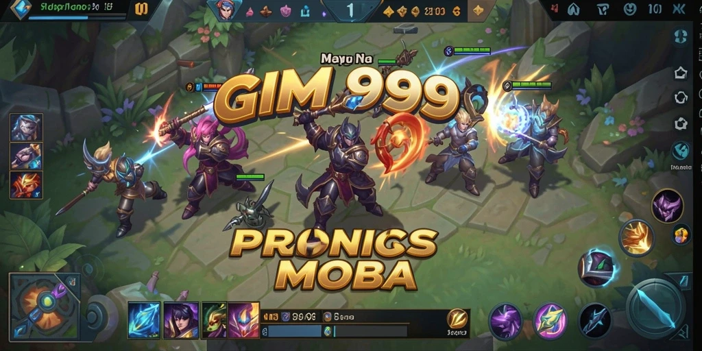 Screenshot GIM999 menunjukkan aksi pertarungan tim yang intens.