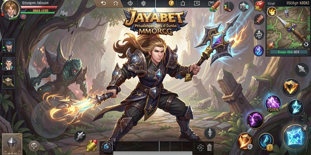 Tangkapan layar gameplay <strong>JAYABET</strong> yang menunjukkan aksi seru dalam pertempuran MMORPG.