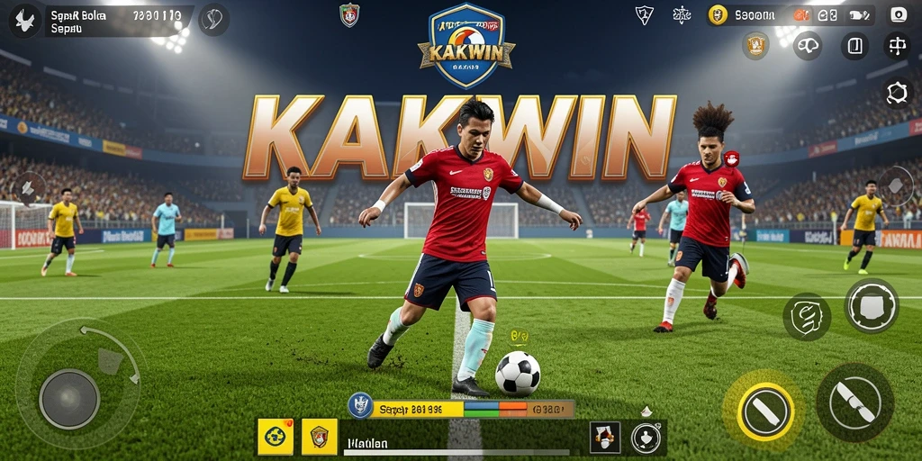 Gambaran gameplay KAKWIN yang seru dan kompetitif dalam sepak bola.