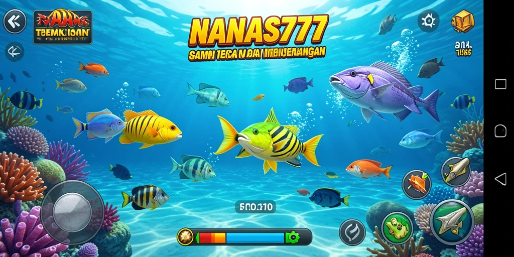 Screenshot gameplay Tembak Ikan NANAS777 yang menampilkan aksi seru.