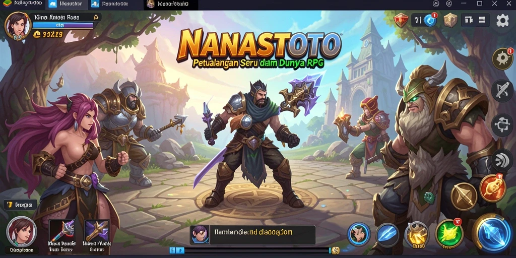 Tampilan dinamis dari gameplay NANASTOTO yang penuh aksi RPG.