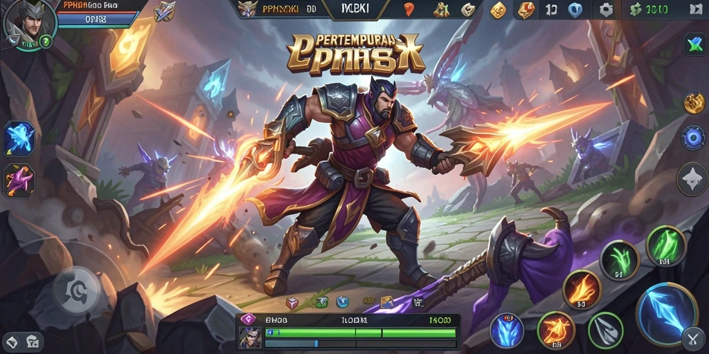Tampilan gameplay PPHOKI dengan aksi seru di arena pertempuran.