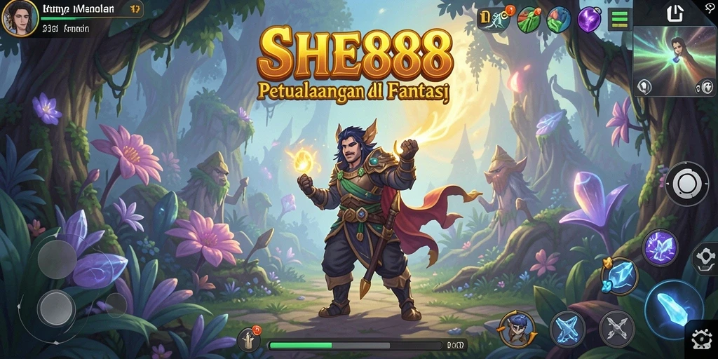 Tampilan gameplay SHE888 menampilkan petualangan seru di dunia fantasi.