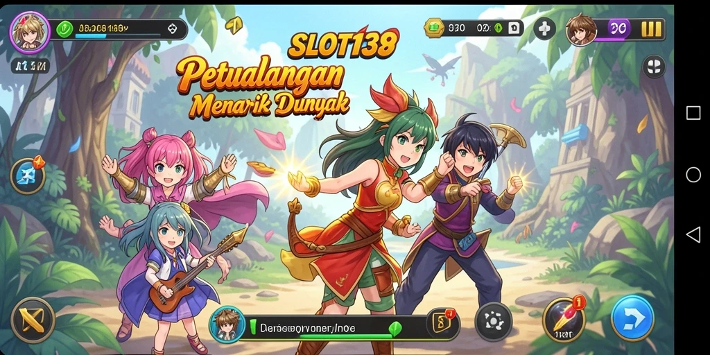 Screenshot gameplay yang menggambarkan suasana anime yang seru.