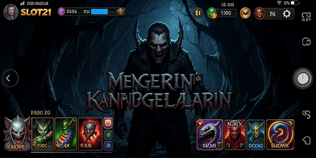 Tampilan gameplay menegangkan di SLOT21 dengan suasana Horror.